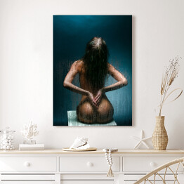 Obraz na płótnie Seksowna dziewczyna siedząca tyłem