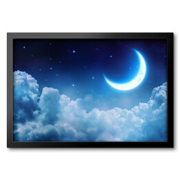 Obraz w ramie Księżyc świecący ponad chmurami