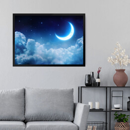 Obraz w ramie Księżyc świecący ponad chmurami