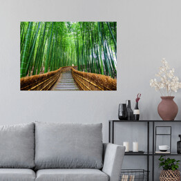 Plakat Ścieżka do bambusowego lasu, Arashiyama, Kyoto, Japonia
