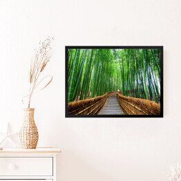 Obraz w ramie Ścieżka do bambusowego lasu, Arashiyama, Kyoto, Japonia