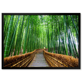Plakat w ramie Ścieżka do bambusowego lasu, Arashiyama, Kyoto, Japonia