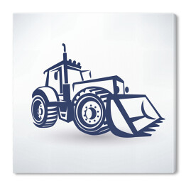 Traktor - zarys na białym tle