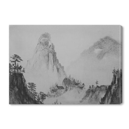 Obraz na płótnie Chiński obraz - krajobraz górski