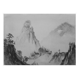 Plakat samoprzylepny Chiński obraz - krajobraz górski