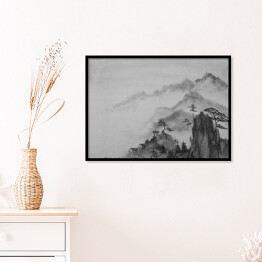 Plakat w ramie Rysunek gór i chmur w Chinach