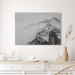 Obraz na płótnie Rysunek gór i chmur w Chinach