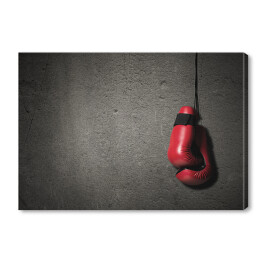 Obraz na płótnie Czerwone wiszące rękawice bokserskie