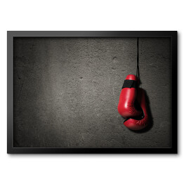 Obraz w ramie Czerwone wiszące rękawice bokserskie