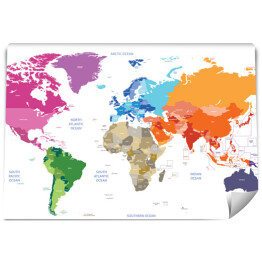 Fototapeta samoprzylepna Polityczna kolorowa mapa świata