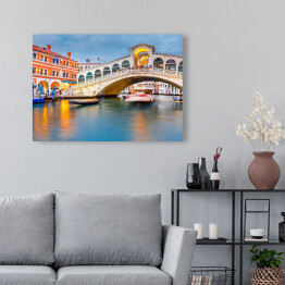 Obraz na płótnie Włoski most Rialto o zmierzchu