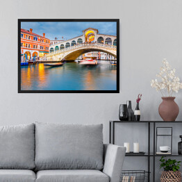 Obraz w ramie Włoski most Rialto o zmierzchu