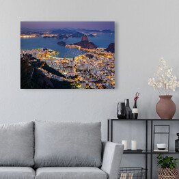 Obraz na płótnie Góra Sugar Loaf wystaje z zatoki Guanabara, Rio de Janeiro