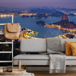 Fototapeta winylowa zmywalna Góra Sugar Loaf wystaje z zatoki Guanabara, Rio de Janeiro