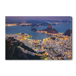 Obraz na płótnie Góra Sugar Loaf wystaje z zatoki Guanabara, Rio de Janeiro