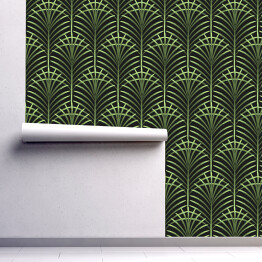 Tapeta w rolce Liście palmowe - wzór na ciemnym tle