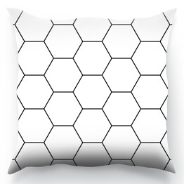 Poduszka Zarys sześciokątów - czarno biały heksagon