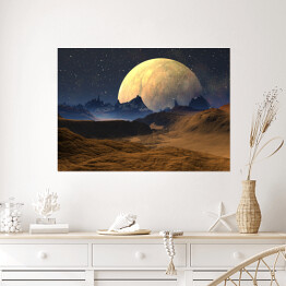 Plakat Widok na księżyc z perspektywy obcej planety