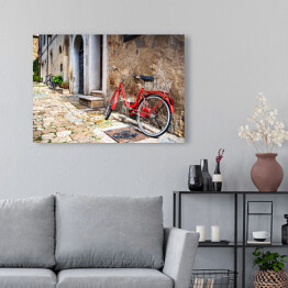 Obraz na płótnie Opuszczony rower na włoskiej ulicy w Toskanii