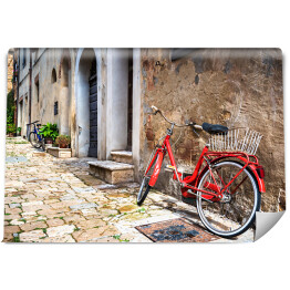 Fototapeta Opuszczony rower na włoskiej ulicy w Toskanii