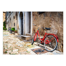 Plakat Opuszczony rower na włoskiej ulicy w Toskanii