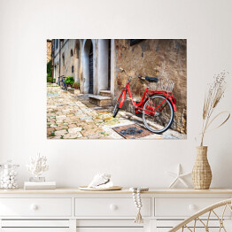 Plakat Opuszczony rower na włoskiej ulicy w Toskanii