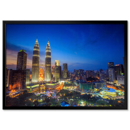 Plakat w ramie Panorama Kuala Lumpur w trakcie zmierzchu