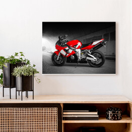 Obraz na płótnie Maksymalna szybkość - czerwony motocykl
