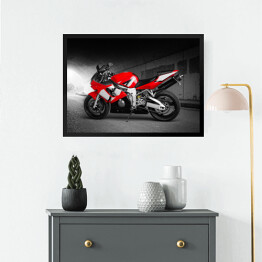 Obraz w ramie Maksymalna szybkość - czerwony motocykl