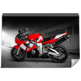 Fototapeta Maksymalna szybkość - czerwony motocykl