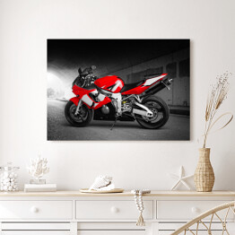 Obraz na płótnie Maksymalna szybkość - czerwony motocykl