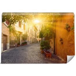 Stara ulica w Trastevere w Rzymie, Włochy