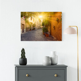 Obraz na płótnie Stara ulica w Trastevere w Rzymie, Włochy