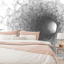 Fototapeta samoprzylepna Tunel z geometrycznymi ścianami 3D