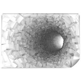 Fototapeta winylowa zmywalna Tunel z geometrycznymi ścianami 3D