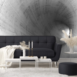 Wnętrze tunelu betonowego o okrągłych ścianach 3D
