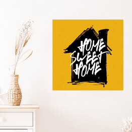 Plakat samoprzylepny Ilustracja "Dom, ukochany dom" w żywych kolorach