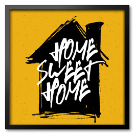 Obraz w ramie Ilustracja "Dom, ukochany dom" w żywych kolorach