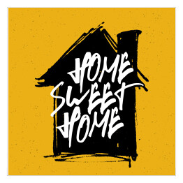 Plakat samoprzylepny Ilustracja "Dom, ukochany dom" w żywych kolorach