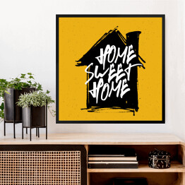 Obraz w ramie Ilustracja "Dom, ukochany dom" w żywych kolorach