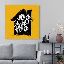 Obraz na płótnie Ilustracja "Dom, ukochany dom" w żywych kolorach