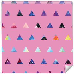 Tapeta w rolce Uporządkowane trójkąty w abstrakcyjne wzory na różowym tle