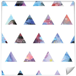 Tapeta winylowa zmywalna w rolce Uporządkowane trójkąty w abstrakcyjne wzory na białym tle