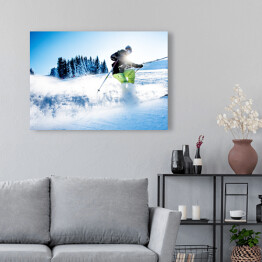 Obraz na płótnie Człowiek zjeżdżający na nartach 