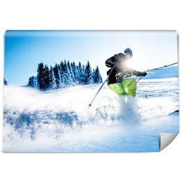 Fototapeta Człowiek zjeżdżający na nartach 