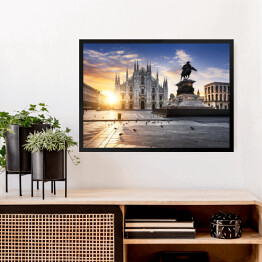 Obraz w ramie Mediolan - katedra w blasku słońca