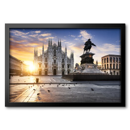 Obraz w ramie Mediolan - katedra w blasku słońca