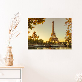 Plakat Wieża Eiffla w Paryżu jesienia