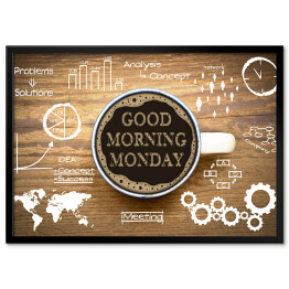 Plakat w ramie Dzień dobry - kubek kawy