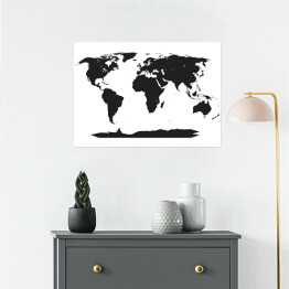 Plakat samoprzylepny Bardzo szczegółowa mapa świata